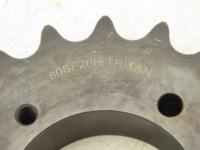 Tritan 80SF20H Roller Chain Sprocket #80 Pitch 1" 20 Tooth 7" OD Bushed QD