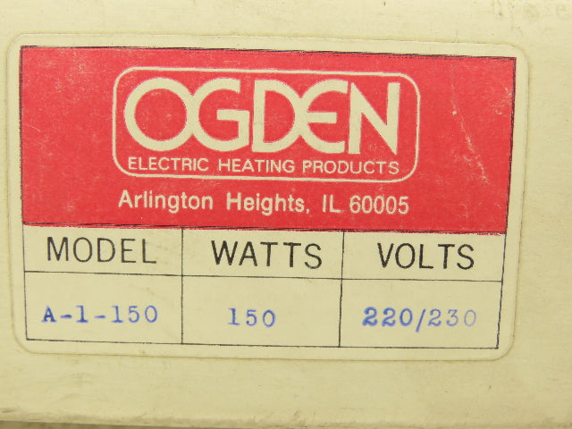 Ogden A-1-150 Ceramic Infrared Radiant Heater Strip 6 Inch 150W 220/230V