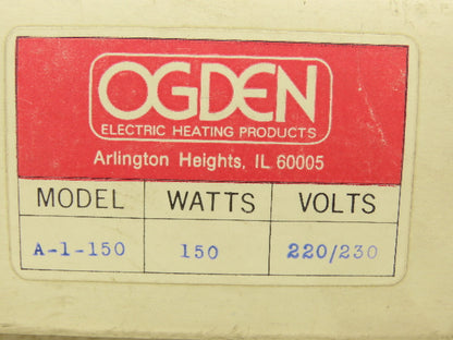 Ogden A-1-150 Ceramic Infrared Radiant Heater Strip 6 Inch 150W 220/230V