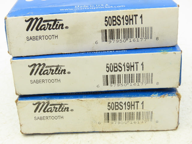 Martin 50BS19HT 1 Roller Chain Sprocket #50/ 5/8" 1" Bore 19 Tooth Lot of 4