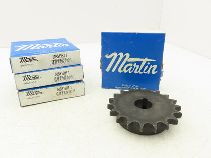 Martin 50BS19HT 1 Roller Chain Sprocket #50/ 5/8" 1" Bore 19 Tooth Lot of 4