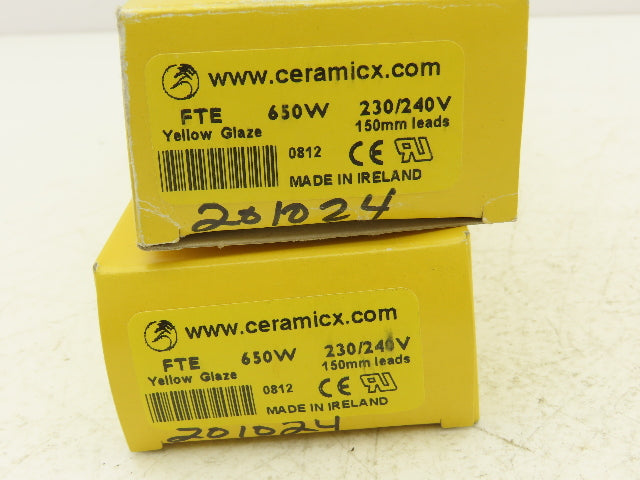 Ceramicx A-1-150 Ceramic Infrared Radiant Heater Strip 150W 220/230V Lot Of 2