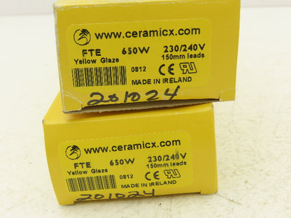Ceramicx A-1-150 Ceramic Infrared Radiant Heater Strip 150W 220/230V Lot Of 2
