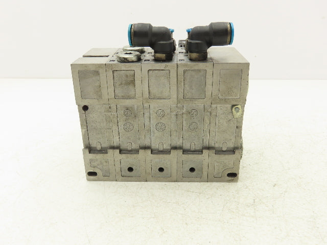 Festo VSVA-B-P53E-H-A1-1R5L 2 Solenoid Valves w/ 3-Valve Manifold 24VDC 1/2"NPT