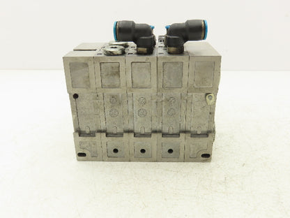 Festo VSVA-B-P53E-H-A1-1R5L 2 Solenoid Valves w/ 3-Valve Manifold 24VDC 1/2"NPT