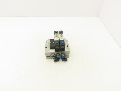 Festo VSVA-B-P53E-H-A1-1R5L 2 Solenoid Valves w/ 3-Valve Manifold 24VDC 1/2"NPT