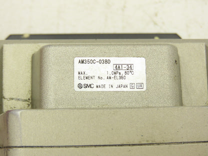 SMC AM350C-03BD Filtration System Water Mist & Oil Removal Lockout & Regulator