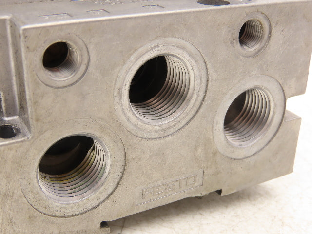 Festo VSVA-B-P53E-H-A1-1R5L 8 Solenoid Valves w/ Manifold 24VDC 1/2"NPT