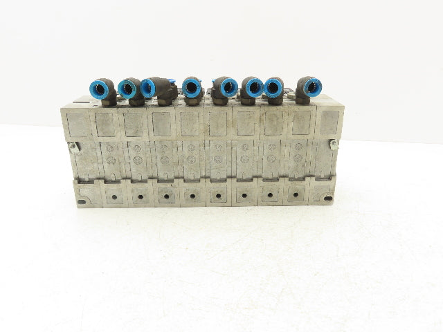 Festo VSVA-B-P53E-H-A1-1R5L 8 Solenoid Valves w/ Manifold 24VDC 1/2"NPT