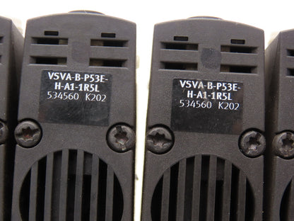Festo VSVA-B-P53E-H-A1-1R5L 8 Solenoid Valves w/ Manifold 24VDC 1/2"NPT
