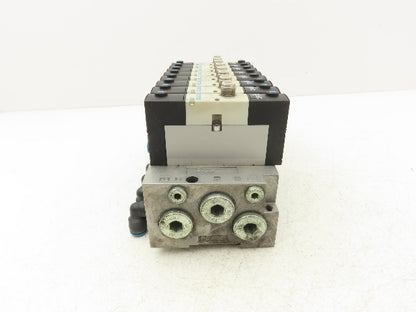 Festo VSVA-B-P53E-H-A1-1R5L 8 Solenoid Valves w/ Manifold 24VDC 1/2"NPT