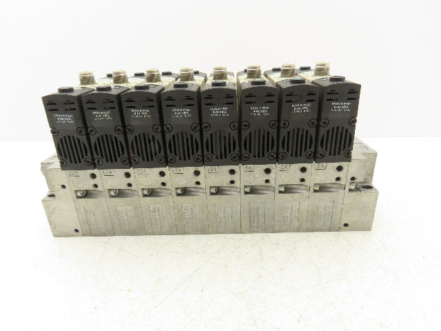 Festo VSVA-B-P53E-H-A1-1R5L 8 Solenoid Valves w/ Manifold 24VDC 1/2"NPT