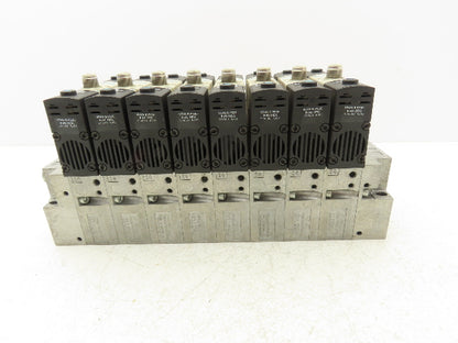Festo VSVA-B-P53E-H-A1-1R5L 8 Solenoid Valves w/ Manifold 24VDC 1/2"NPT