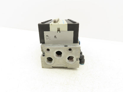 Festo VSVA-B-P53E-H-A1-1R5L 8 Solenoid Valves w/ Manifold 24VDC 1/2"NPT