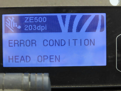 Zebra ZE50042-L010000Z Label Printer Print Engine Head 203dpi LH  *Read*