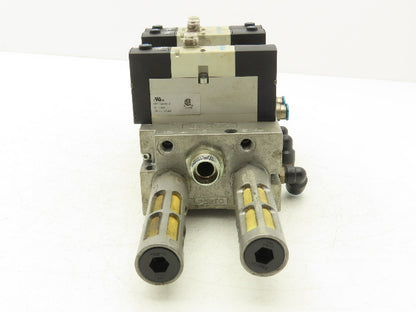 Festo VSVA-B-P53E-H-A1-1R5L 3 Solenoid Valves w/ 6-Valve Manifold 24VDC 1/2"NPT