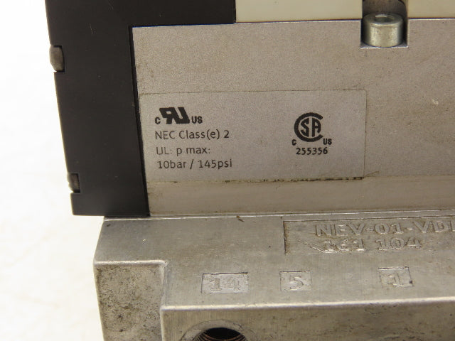 Festo VSVA-B-P53E-H-A1-1R5L 3 Solenoid Valves w/ 6-Valve Manifold 24VDC 1/2"NPT