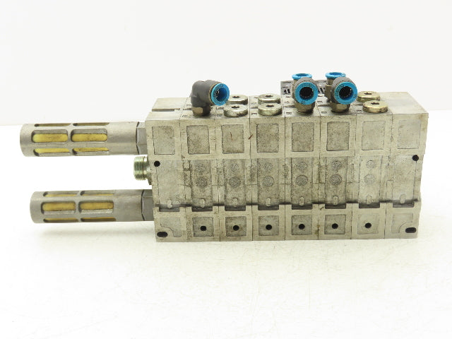 Festo VSVA-B-P53E-H-A1-1R5L 3 Solenoid Valves w/ 6-Valve Manifold 24VDC 1/2"NPT