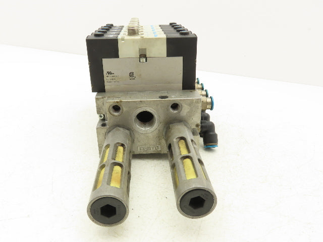 Festo VSVA-B-B52-H-A1-1R5L 5 Solenoid Valves w/ 5-Valve Manifold 24VDC 1/2"NPT