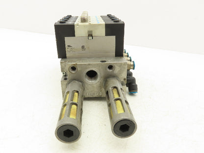 Festo VSVA-B-B52-H-A1-1R5L 5 Solenoid Valves w/ 5-Valve Manifold 24VDC 1/2"NPT