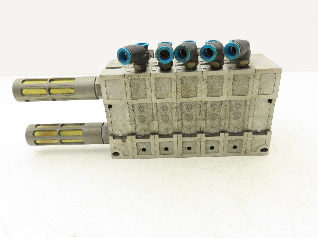 Festo VSVA-B-B52-H-A1-1R5L 5 Solenoid Valves w/ 5-Valve Manifold 24VDC 1/2"NPT