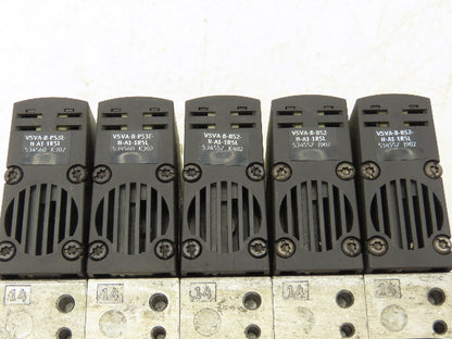 Festo VSVA-B-B52-H-A1-1R5L 5 Solenoid Valves w/ 5-Valve Manifold 24VDC 1/2"NPT