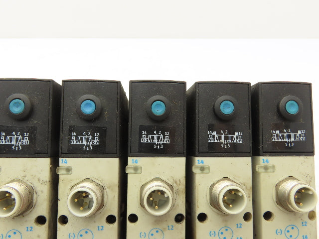 Festo VSVA-B-B52-H-A1-1R5L 5 Solenoid Valves w/ 5-Valve Manifold 24VDC 1/2"NPT
