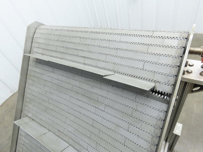 30"W x 45"L MatTop Cleated Plastic Belt Incline Conveyor Aluminum Frame No Drive