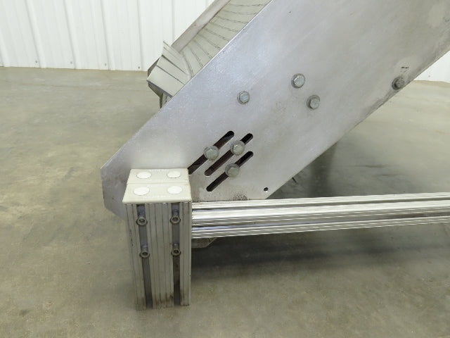 30"W x 45"L MatTop Cleated Plastic Belt Incline Conveyor Aluminum Frame No Drive