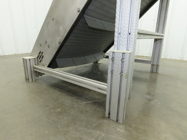 30"W x 45"L MatTop Cleated Plastic Belt Incline Conveyor Aluminum Frame No Drive
