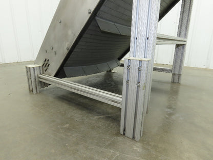 30"W x 45"L MatTop Cleated Plastic Belt Incline Conveyor Aluminum Frame No Drive