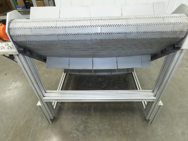 30"W x 45"L MatTop Cleated Plastic Belt Incline Conveyor Aluminum Frame No Drive