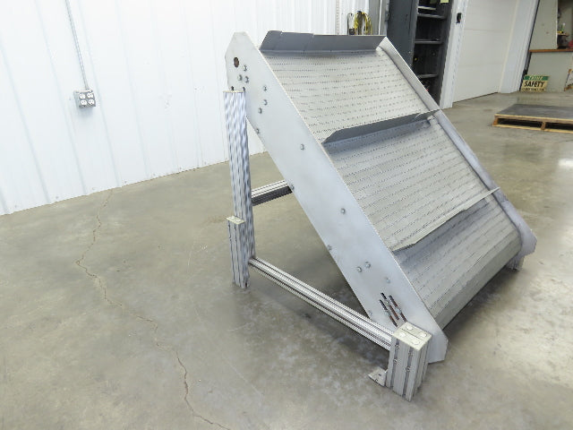 30"W x 45"L MatTop Cleated Plastic Belt Incline Conveyor Aluminum Frame No Drive