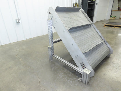 30"W x 45"L MatTop Cleated Plastic Belt Incline Conveyor Aluminum Frame No Drive