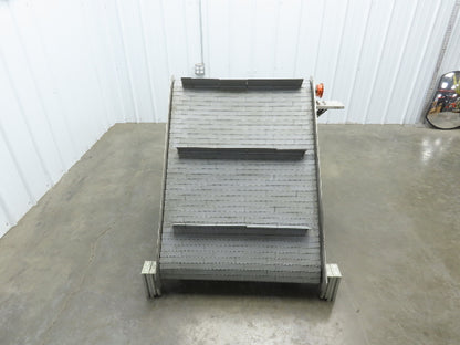 30"W x 45"L MatTop Cleated Plastic Belt Incline Conveyor Aluminum Frame No Drive