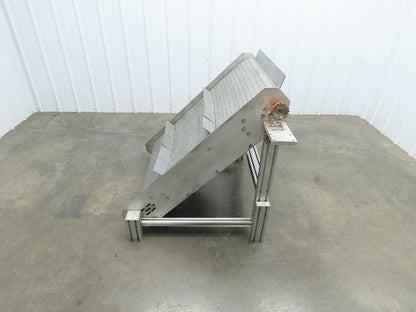 30"W x 45"L MatTop Cleated Plastic Belt Incline Conveyor Aluminum Frame No Drive
