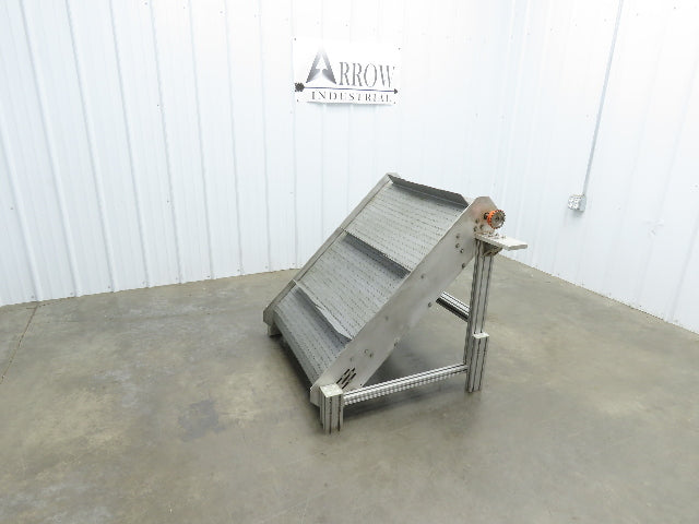 30"W x 45"L MatTop Cleated Plastic Belt Incline Conveyor Aluminum Frame No Drive