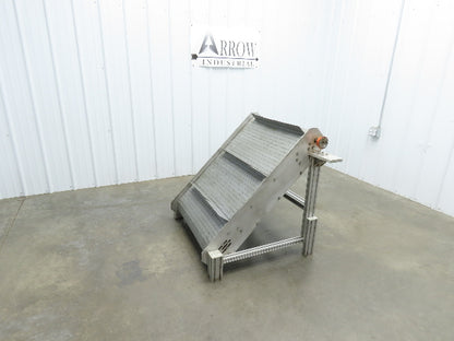 30"W x 45"L MatTop Cleated Plastic Belt Incline Conveyor Aluminum Frame No Drive