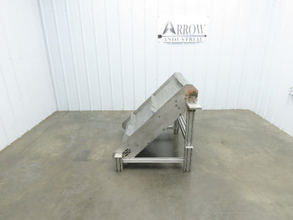 30"W x 45"L MatTop Cleated Plastic Belt Incline Conveyor Aluminum Frame No Drive