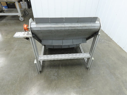 30"W x 45"L MatTop Cleated Plastic Belt Incline Conveyor Aluminum Frame No Drive