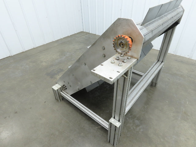 30"W x 45"L MatTop Cleated Plastic Belt Incline Conveyor Aluminum Frame No Drive
