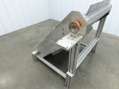 30"W x 45"L MatTop Cleated Plastic Belt Incline Conveyor Aluminum Frame No Drive