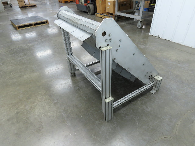 30"W x 45"L MatTop Cleated Plastic Belt Incline Conveyor Aluminum Frame No Drive