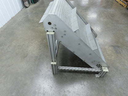 30"W x 45"L MatTop Cleated Plastic Belt Incline Conveyor Aluminum Frame No Drive