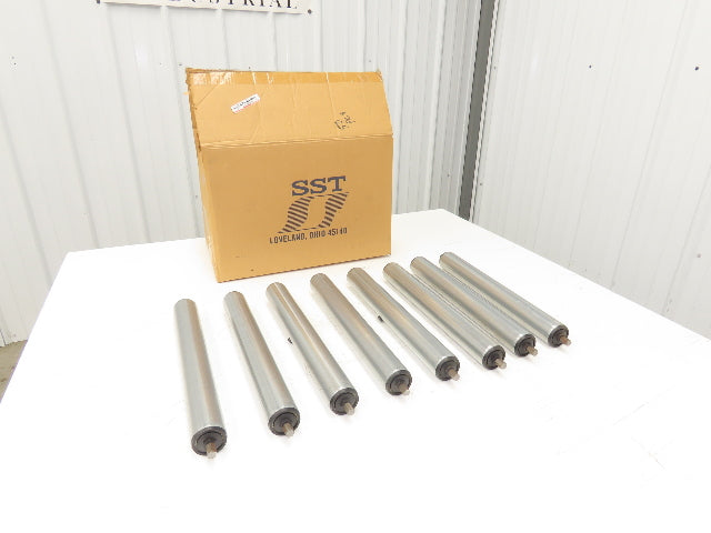 SST R16 1.9"x 16"BF Gravity Conveyor Roller 7/16" Hex Axle  Lot of 8