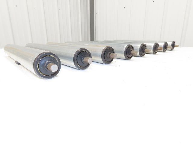 SST R16 1.9"x 16"BF Gravity Conveyor Roller 7/16" Hex Axle  Lot of 8