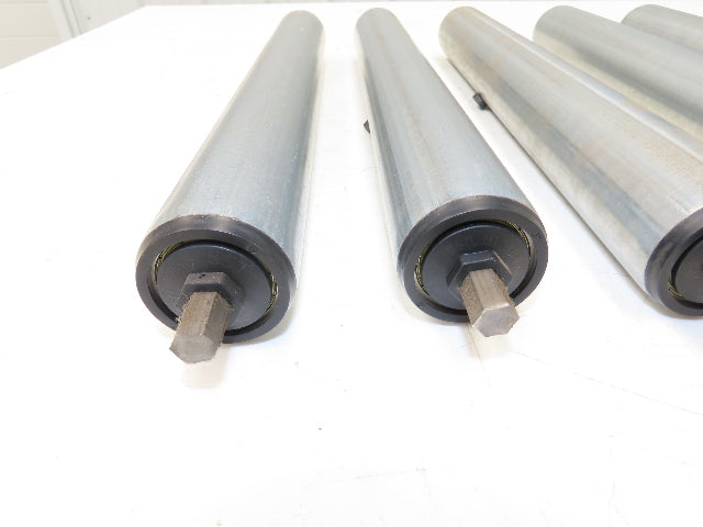 SST R16 1.9"x 16"BF Gravity Conveyor Roller 7/16" Hex Axle  Lot of 8