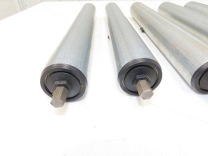 SST R16 1.9"x 16"BF Gravity Conveyor Roller 7/16" Hex Axle  Lot of 8