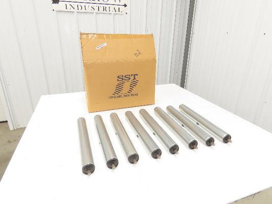 SST R16 1.9"x 16"BF Gravity Conveyor Roller 7/16" Hex Axle  Lot of 8
