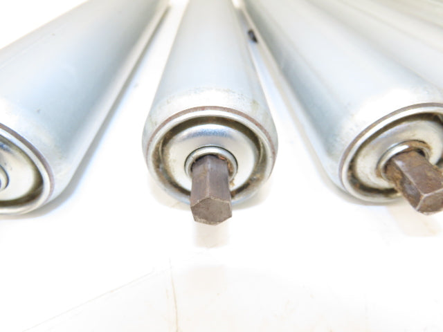 1.9"x 16"BF Gravity Conveyor Roller 7/16" Hex Axle Galvanized  Lot of 9
